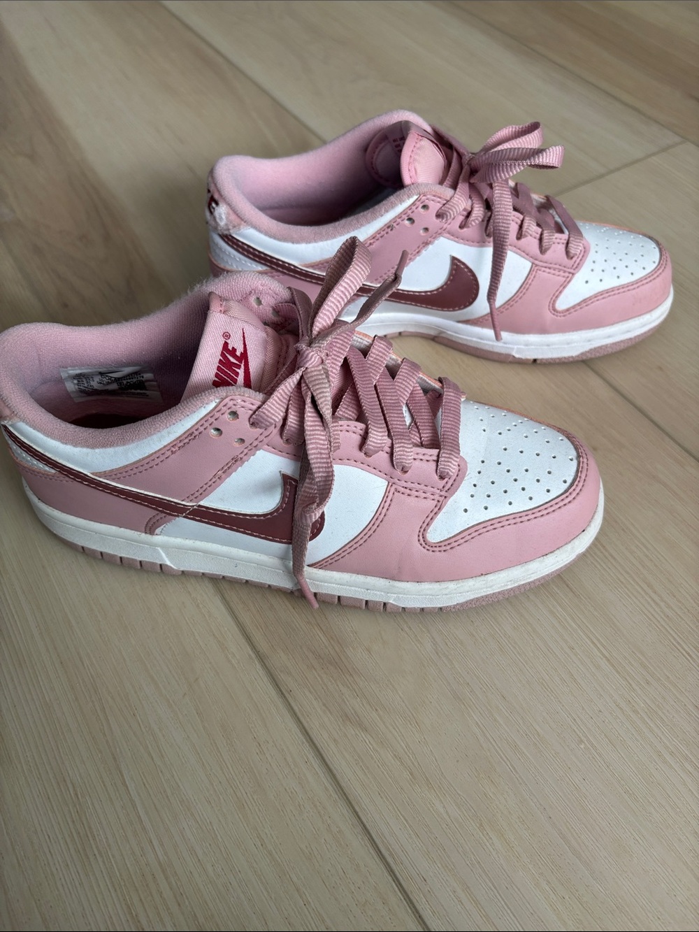Nike Kids Dunk Low-Top Sneakers Pink Glaze/White/Pomegranate/Pink Glaze 4.5Y